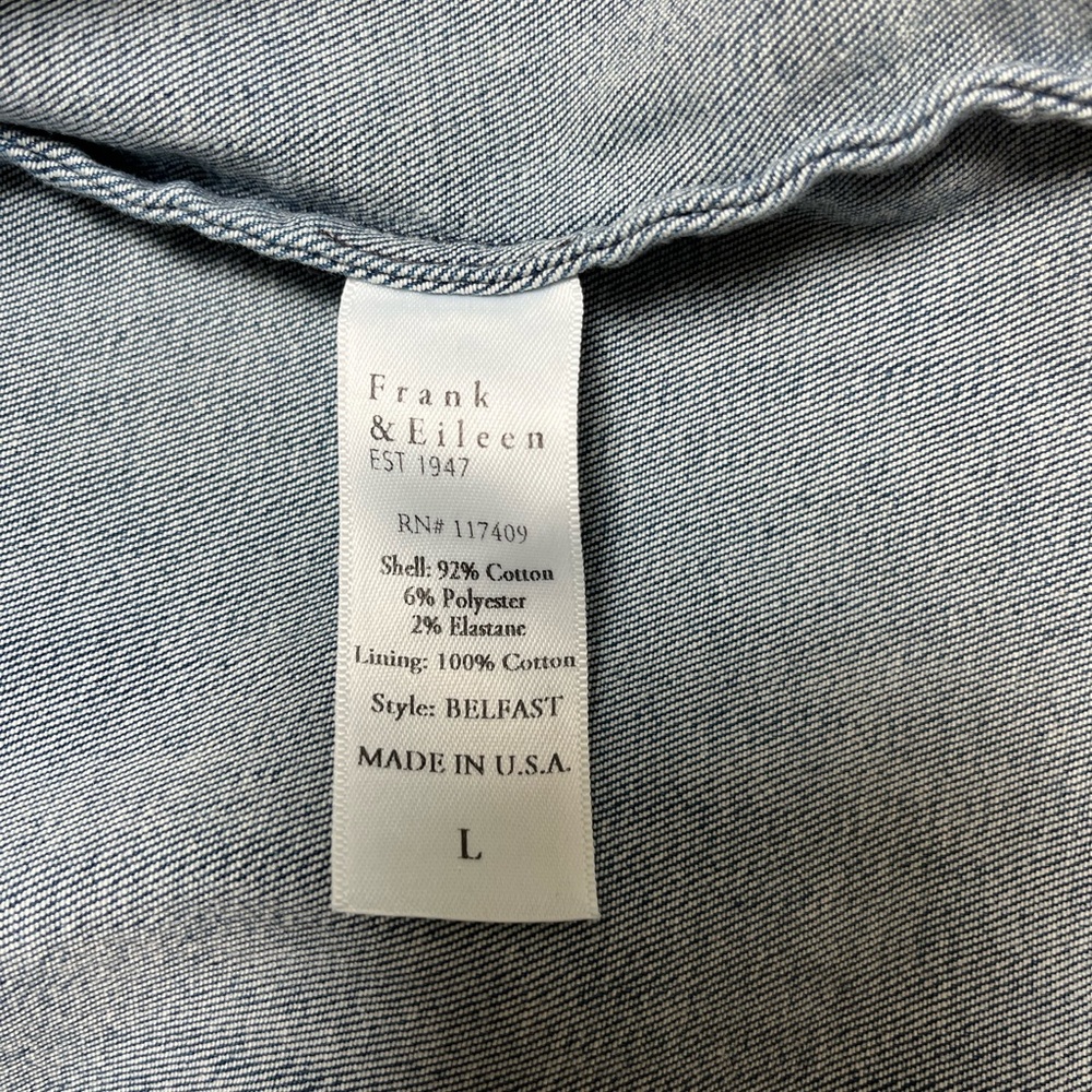 Frank & Eileen Blue Pea Coat Relaxed Fit - Picture 4 of 4
